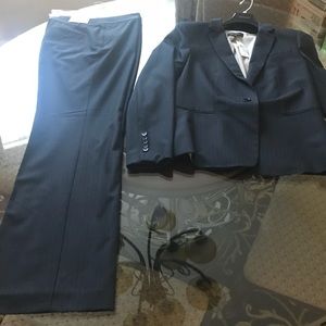 Ann Taylor Navy Pinstriped Pants Suit NWT Size 12